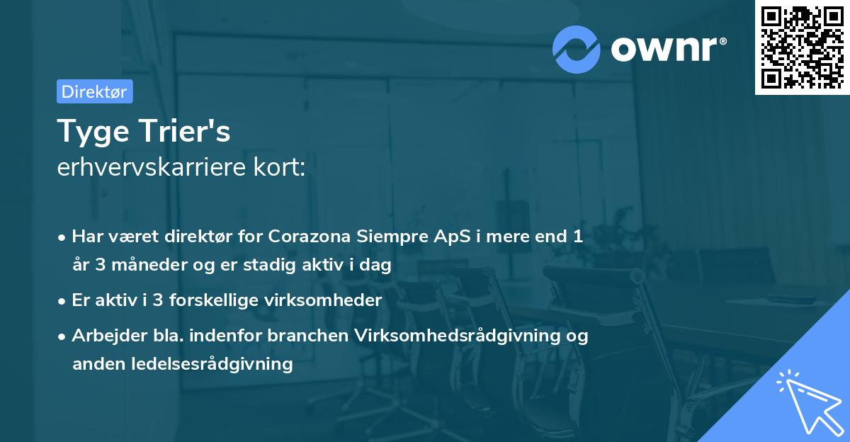 Tyge Trier's erhvervskarriere kort