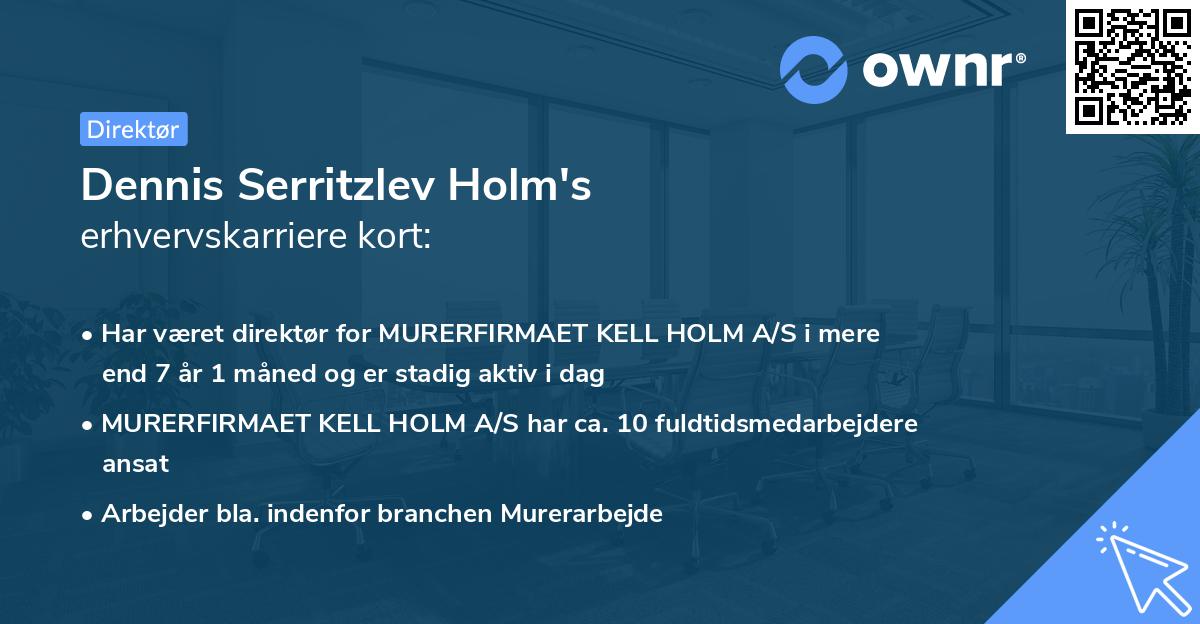 Dennis Serritzlev Holm's erhvervskarriere kort