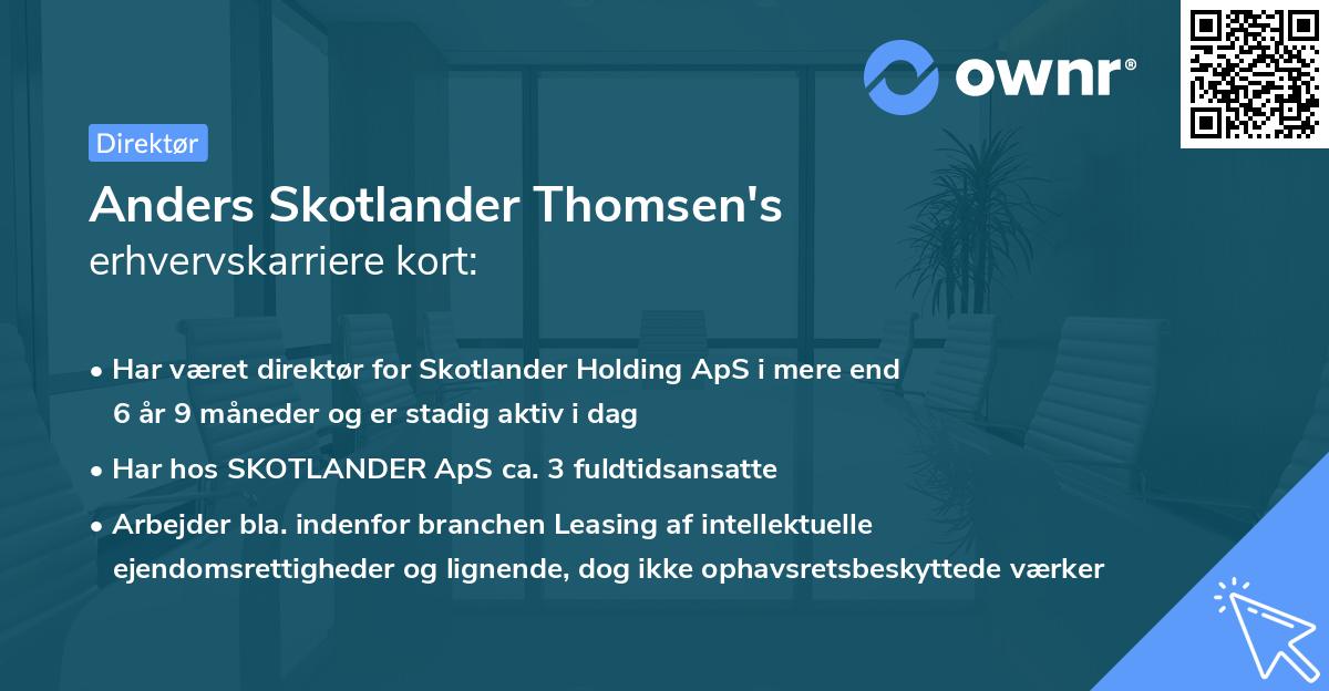 Anders Skotlander Thomsen's erhvervskarriere kort