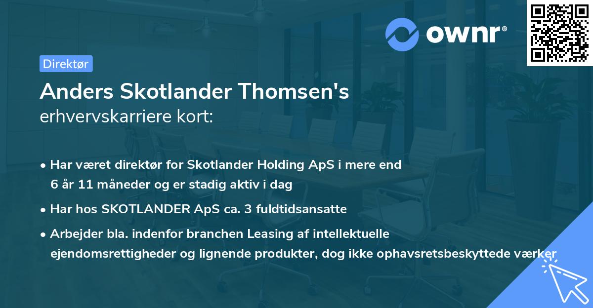 Anders Skotlander Thomsen's erhvervskarriere kort