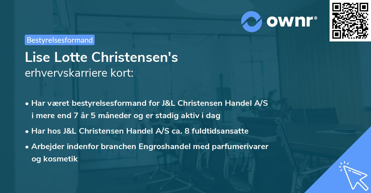 Lise Lotte Christensen's erhvervskarriere kort