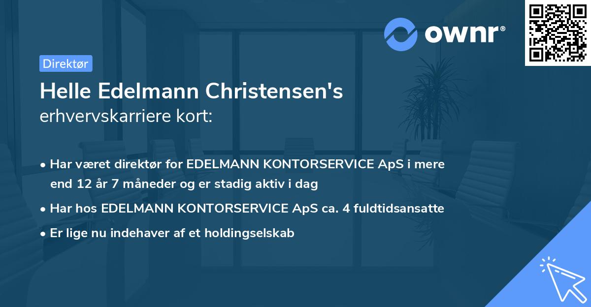 Helle Edelmann Christensen's erhvervskarriere kort