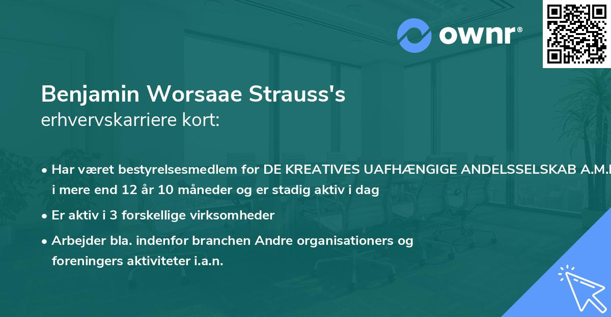 Benjamin Worsaae Strauss's erhvervskarriere kort