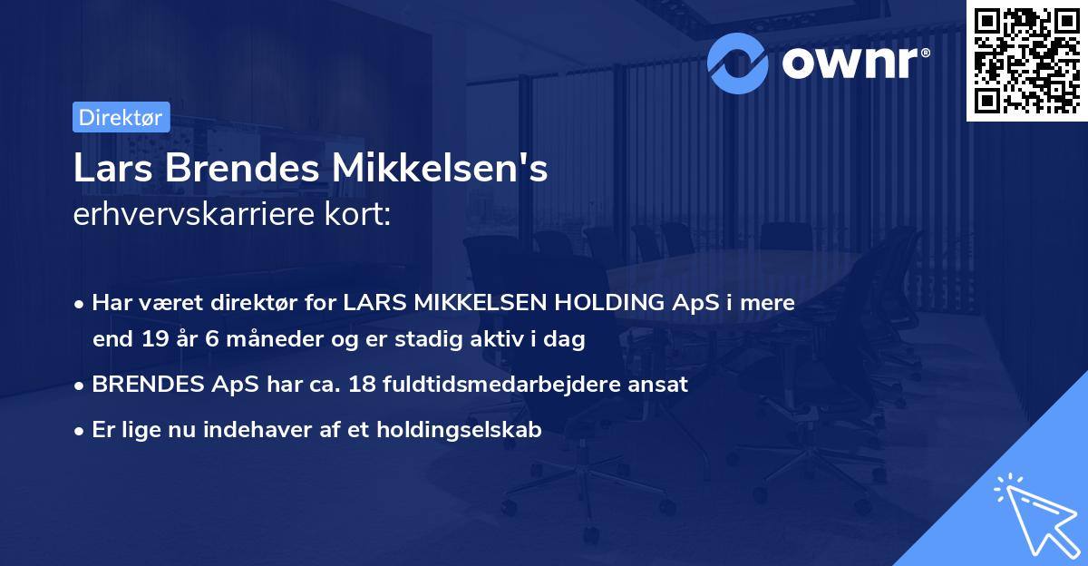 Lars Brendes Mikkelsen's erhvervskarriere kort