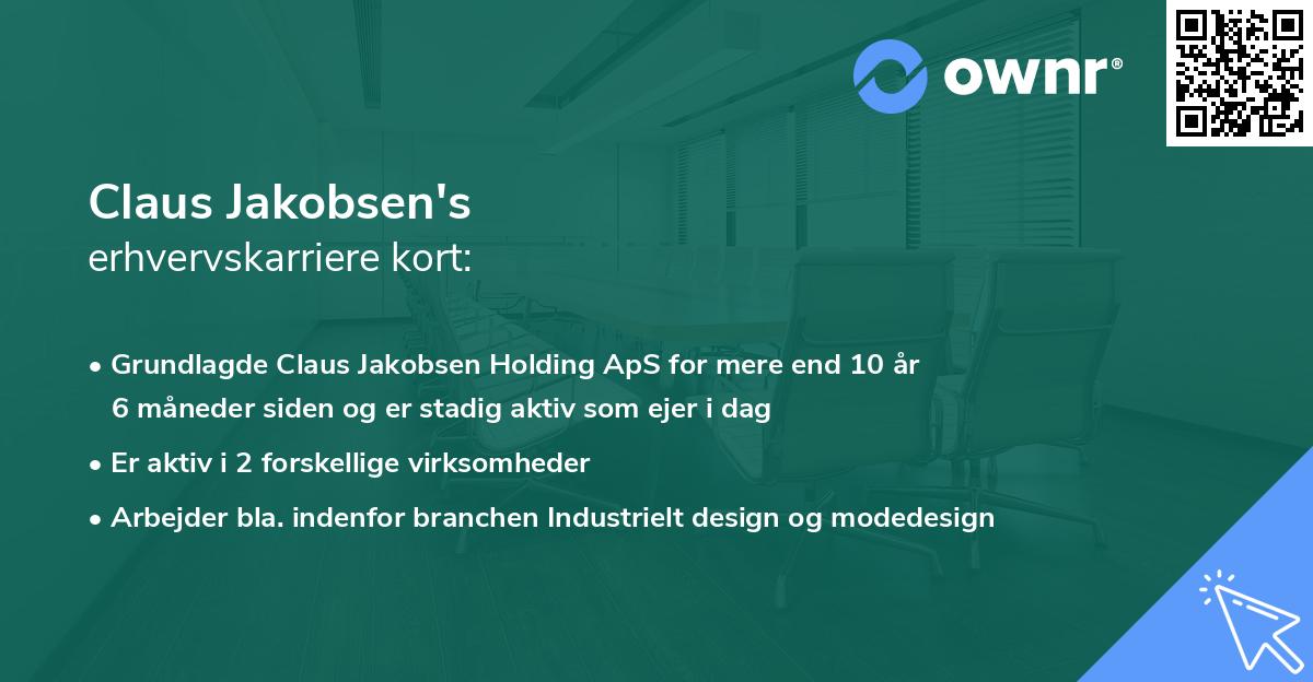 Claus Jakobsen's erhvervskarriere kort