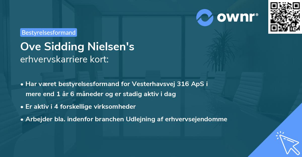 Ove Sidding Nielsen's erhvervskarriere kort