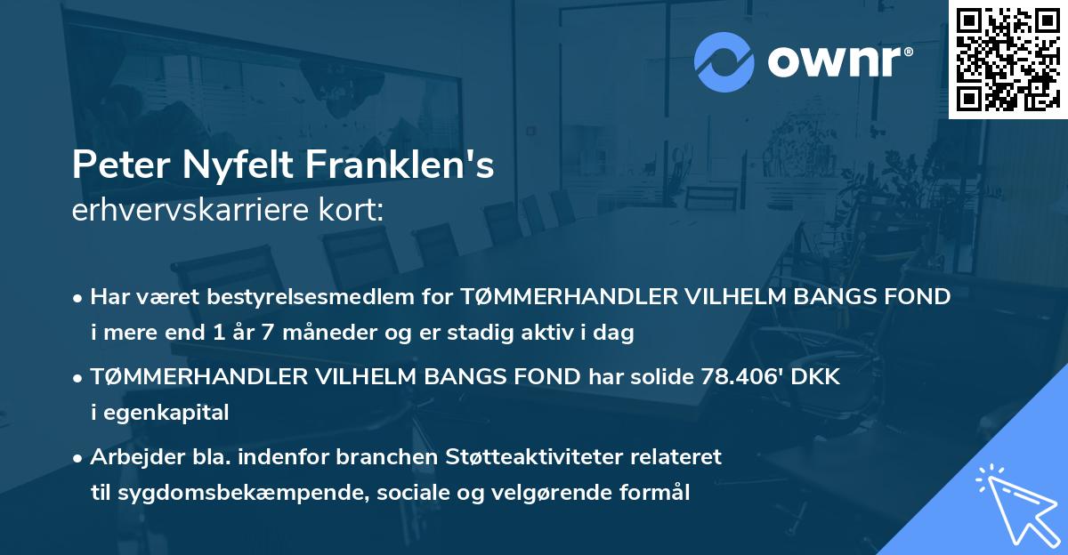 Peter Nyfelt Franklen's erhvervskarriere kort
