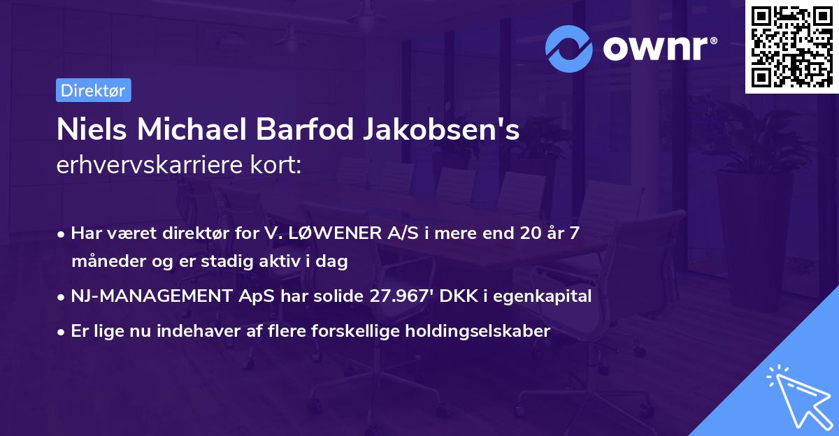 Niels Michael Barfod Jakobsen's erhvervskarriere kort