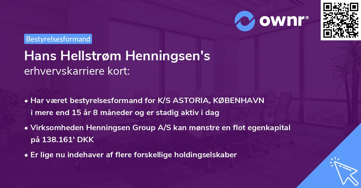 Hans Hellstrøm Henningsen's erhvervskarriere kort