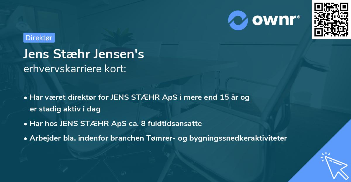 Jens Stæhr Jensen's erhvervskarriere kort