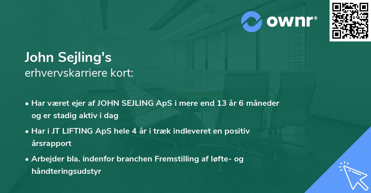 John Sejling's erhvervskarriere kort