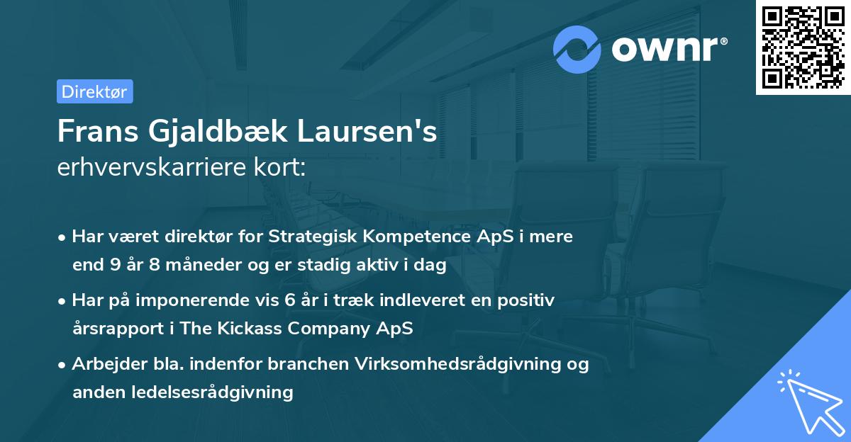 Frans Gjaldbæk Laursen's erhvervskarriere kort