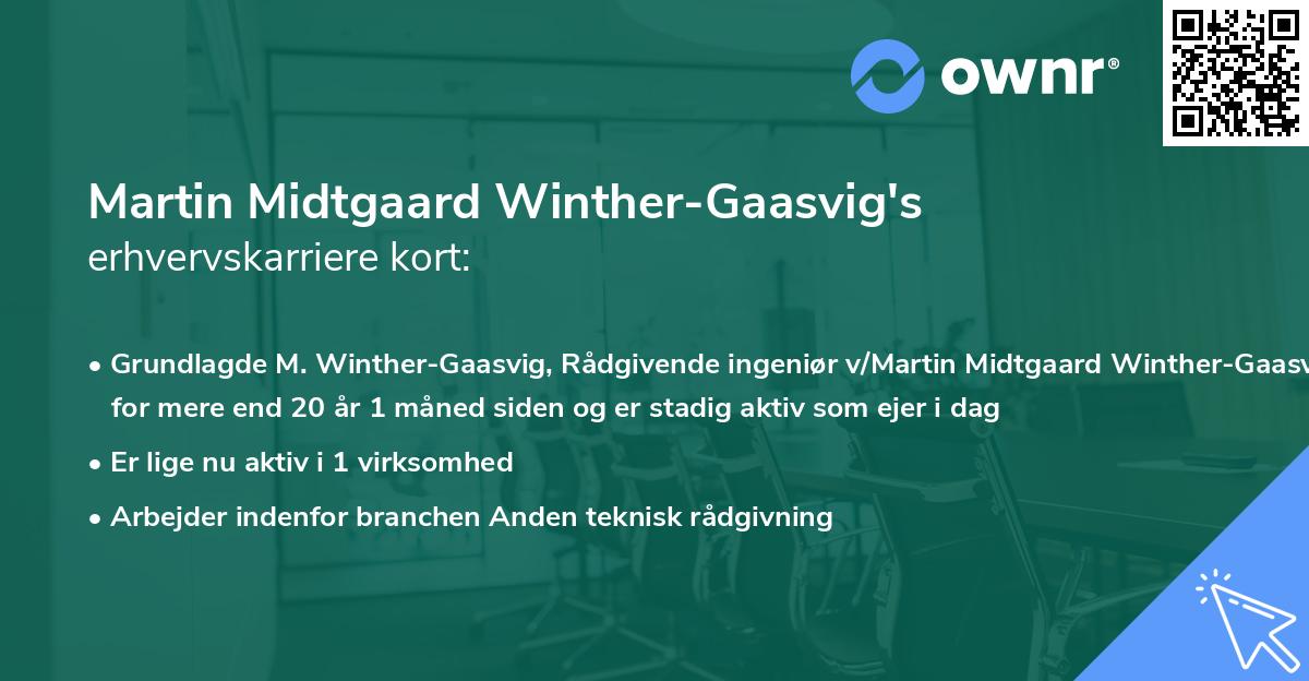 Martin Midtgaard Winther-Gaasvig's erhvervskarriere kort