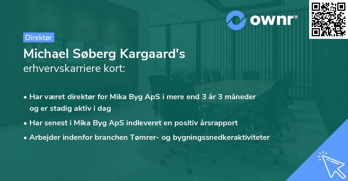 Michael Søberg Kargaard's erhvervskarriere kort