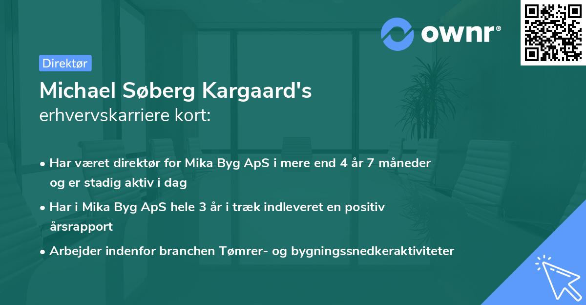 Michael Søberg Kargaard's erhvervskarriere kort