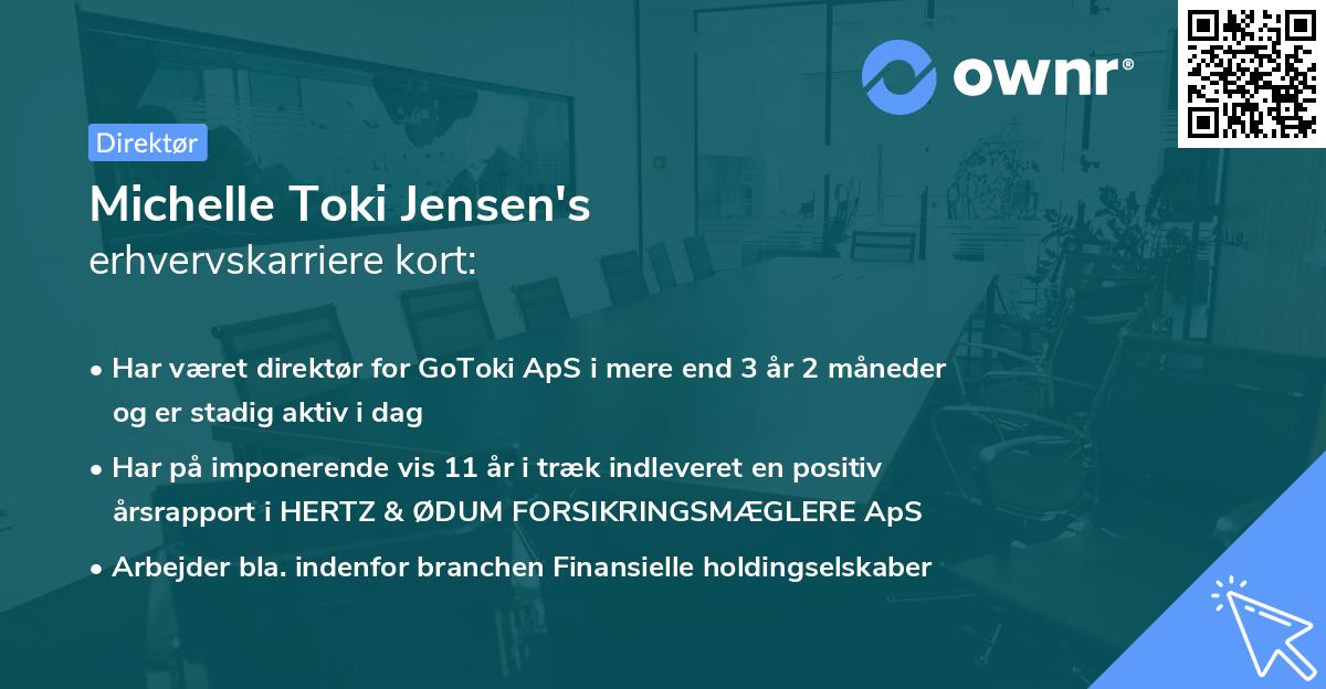 Michelle Toki Jensen's erhvervskarriere kort