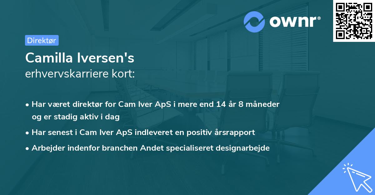 Camilla Iversen's erhvervskarriere kort