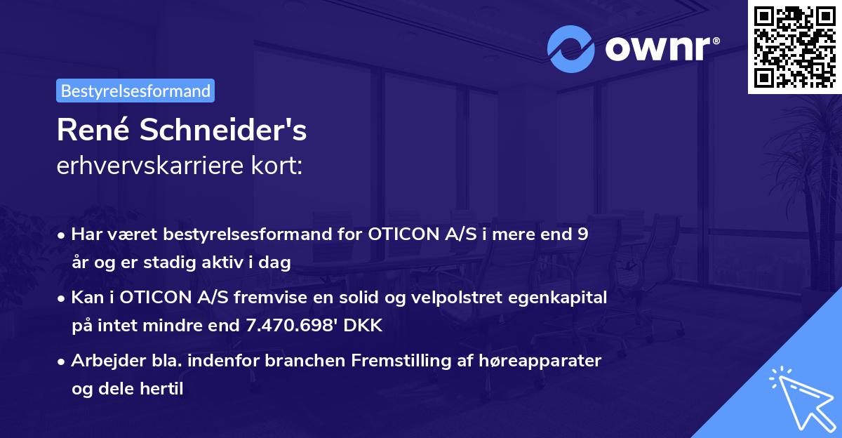 René Schneider's erhvervskarriere kort