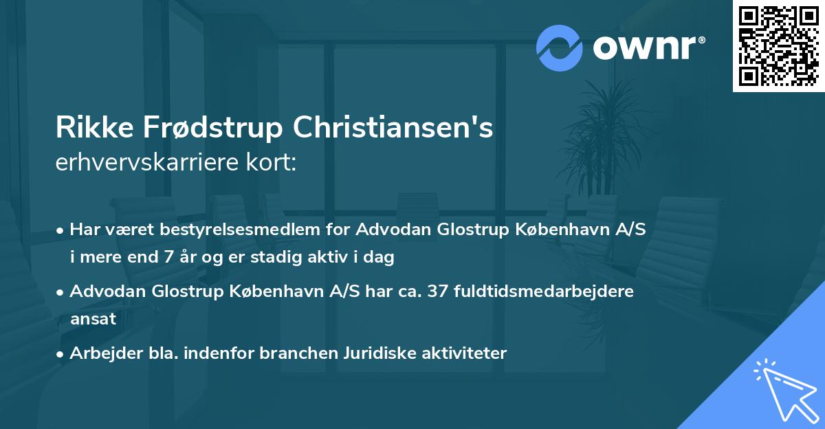 Rikke Frødstrup Christiansen's erhvervskarriere kort