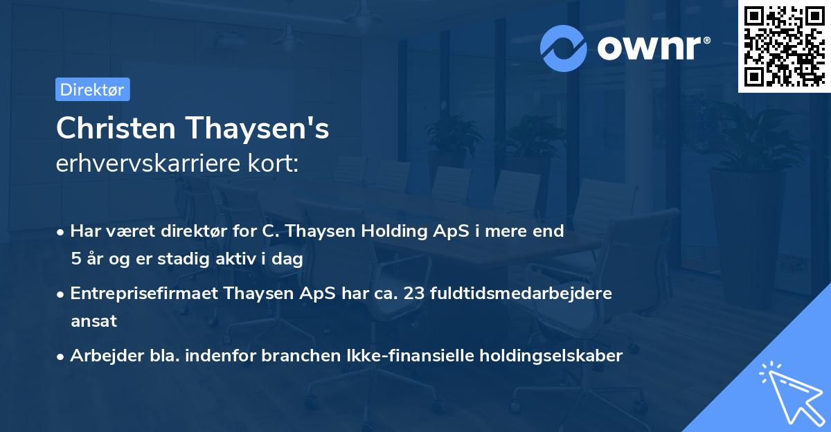 Christen Thaysen's erhvervskarriere kort