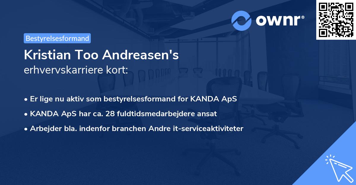 Kristian Too Andreasen's erhvervskarriere kort