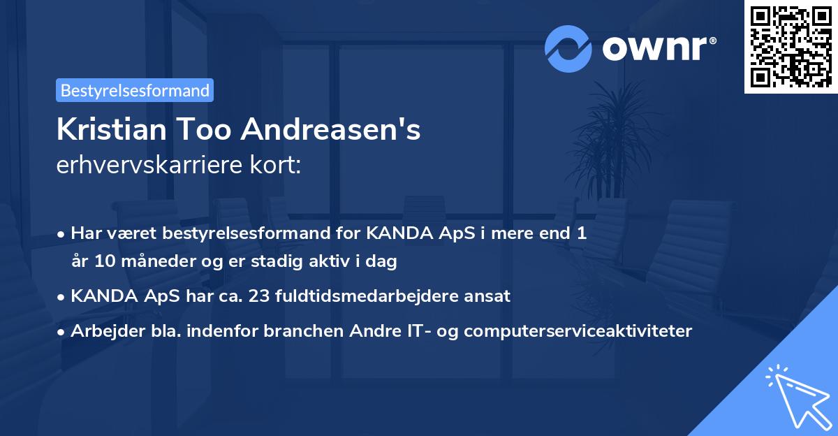 Kristian Too Andreasen's erhvervskarriere kort