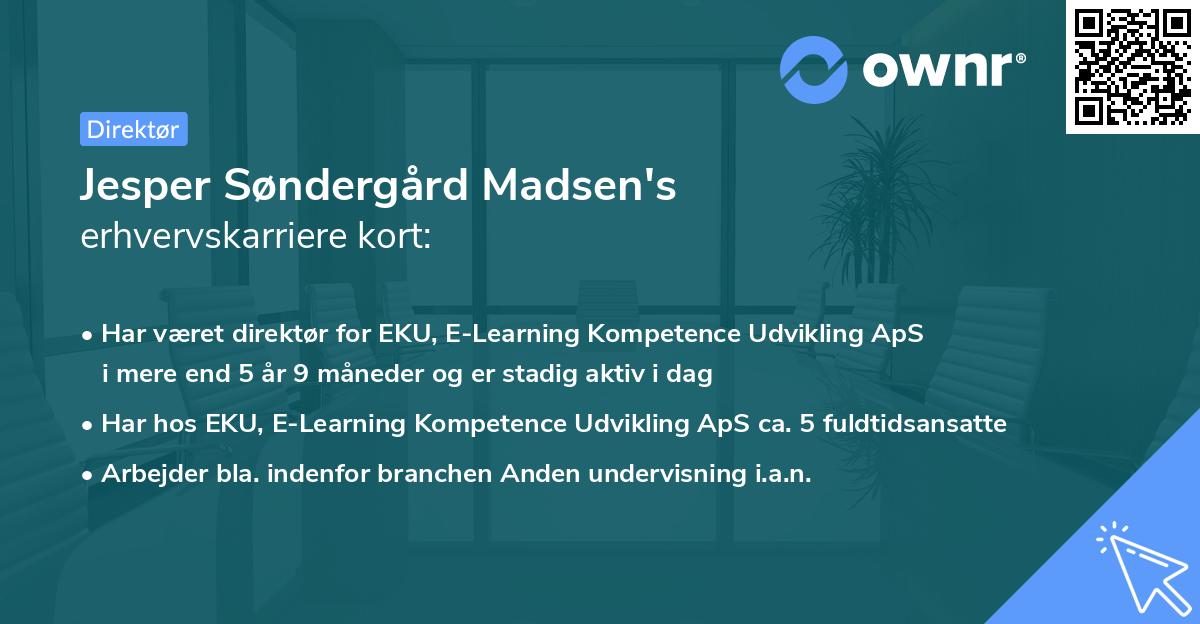 Jesper Søndergård Madsen's erhvervskarriere kort