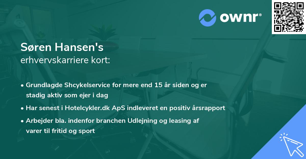 Søren Hansen's erhvervskarriere kort