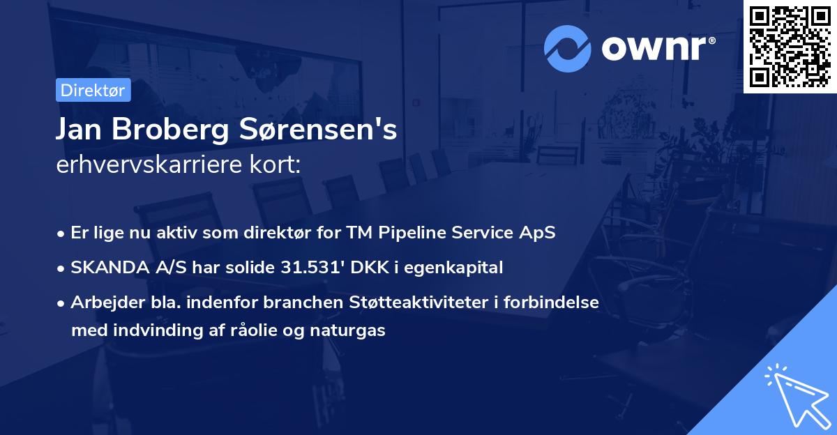 Jan Broberg Sørensen's erhvervskarriere kort