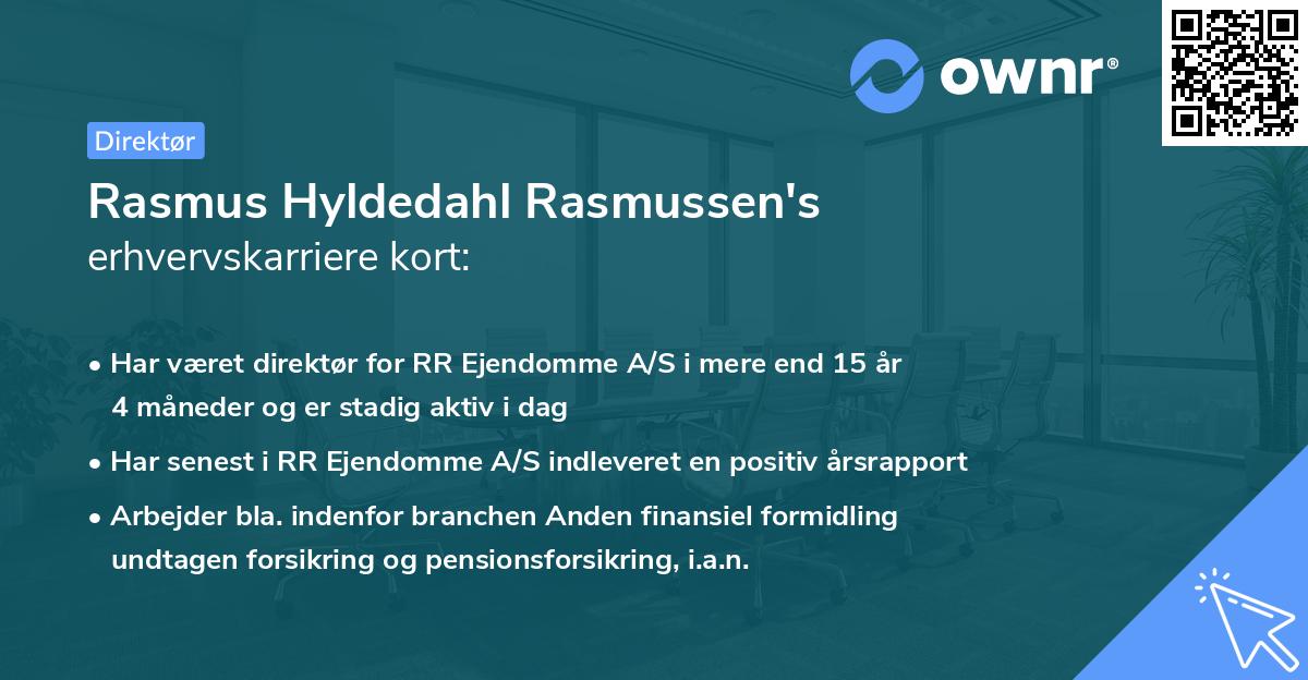 Rasmus Hyldedahl Rasmussen's erhvervskarriere kort