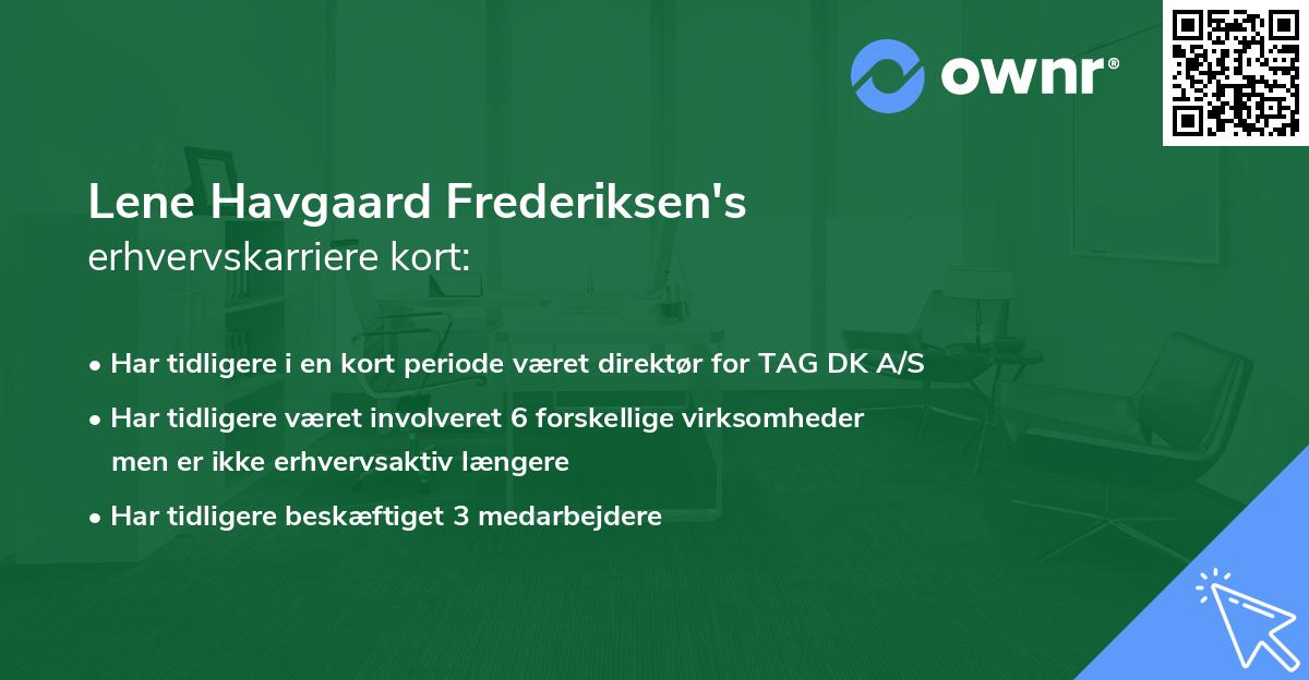 Lene Havgaard Frederiksen's erhvervskarriere kort
