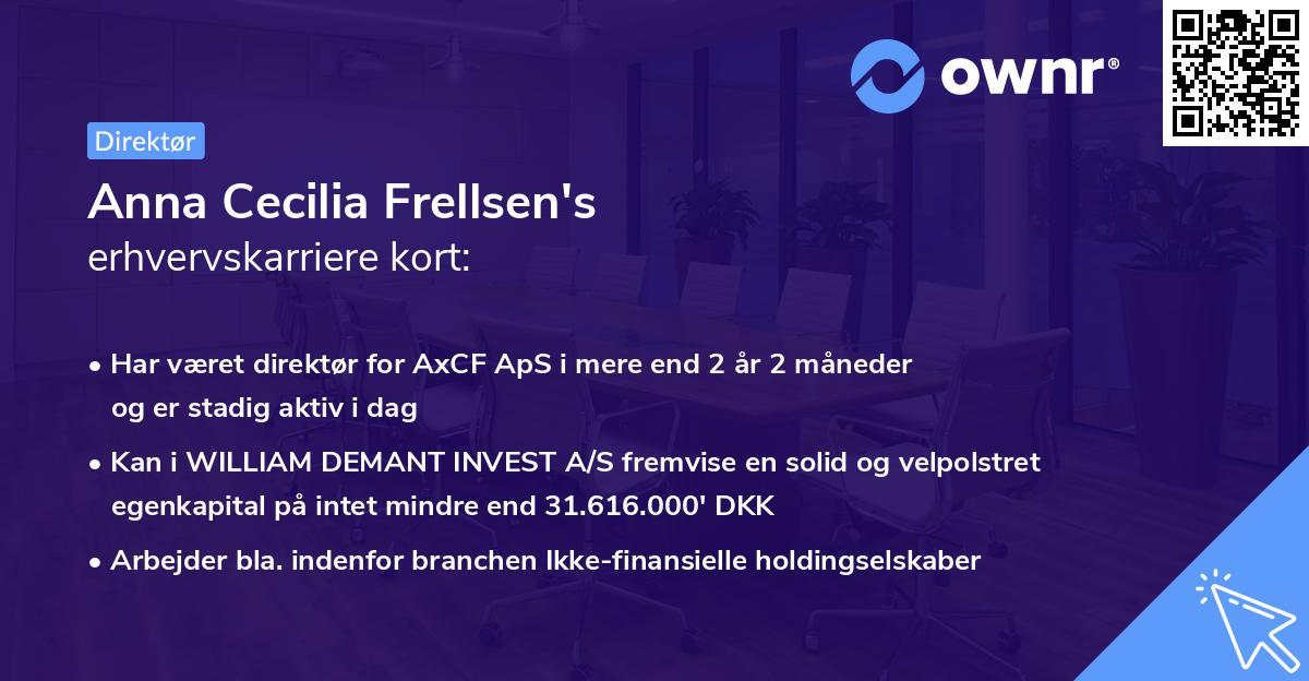 Anna Cecilia Frellsen's erhvervskarriere kort