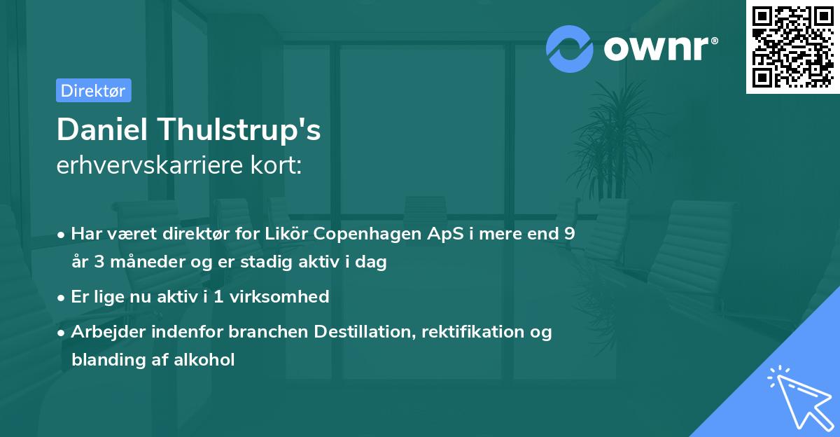 Daniel Thulstrup's erhvervskarriere kort