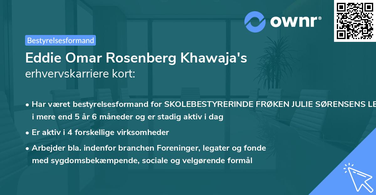 Eddie Omar Rosenberg Khawaja's erhvervskarriere kort