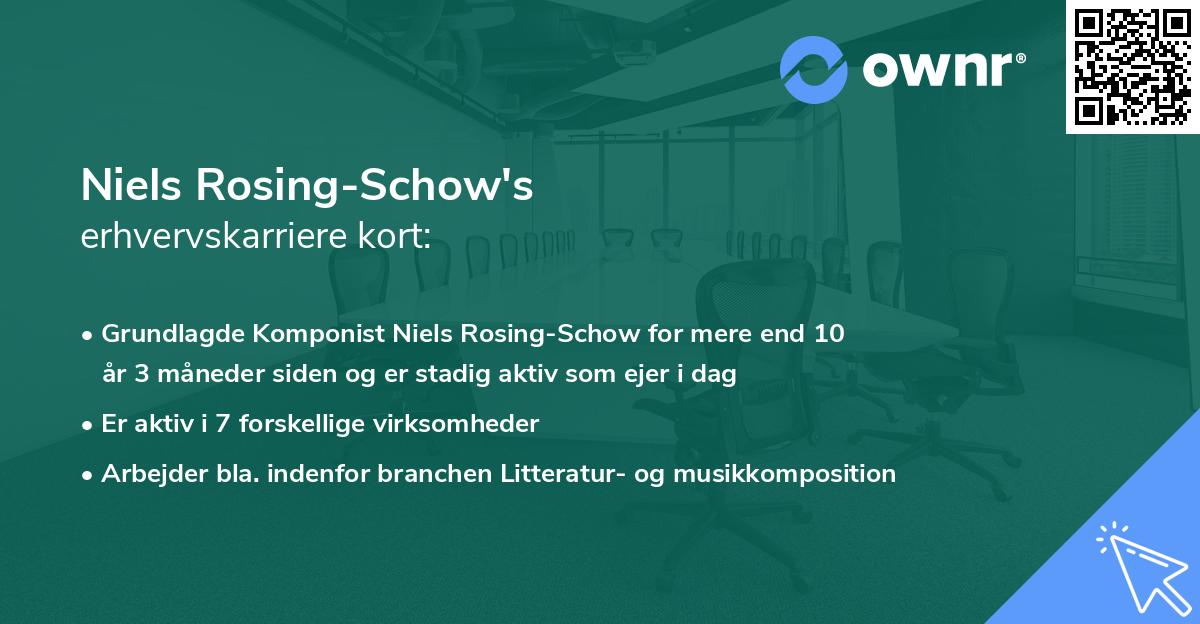 Niels Rosing-Schow's erhvervskarriere kort