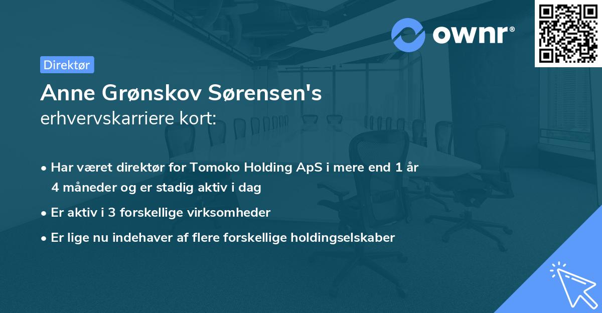 Anne Grønskov Sørensen's erhvervskarriere kort