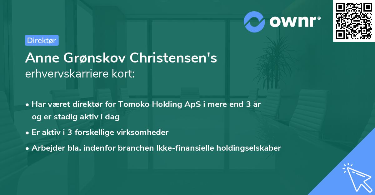 Anne Grønskov Christensen's erhvervskarriere kort
