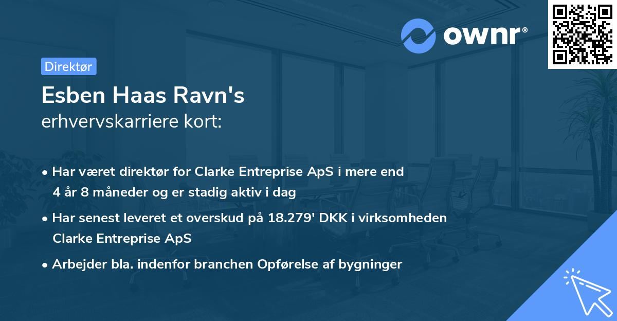 Esben Haas Ravn's erhvervskarriere kort