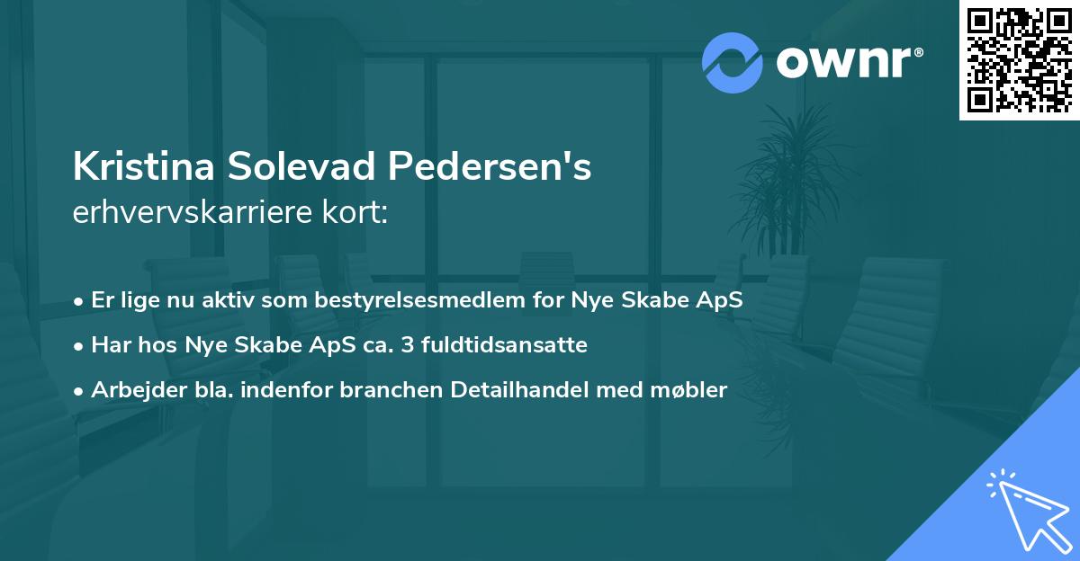 Kristina Solevad Pedersen's erhvervskarriere kort