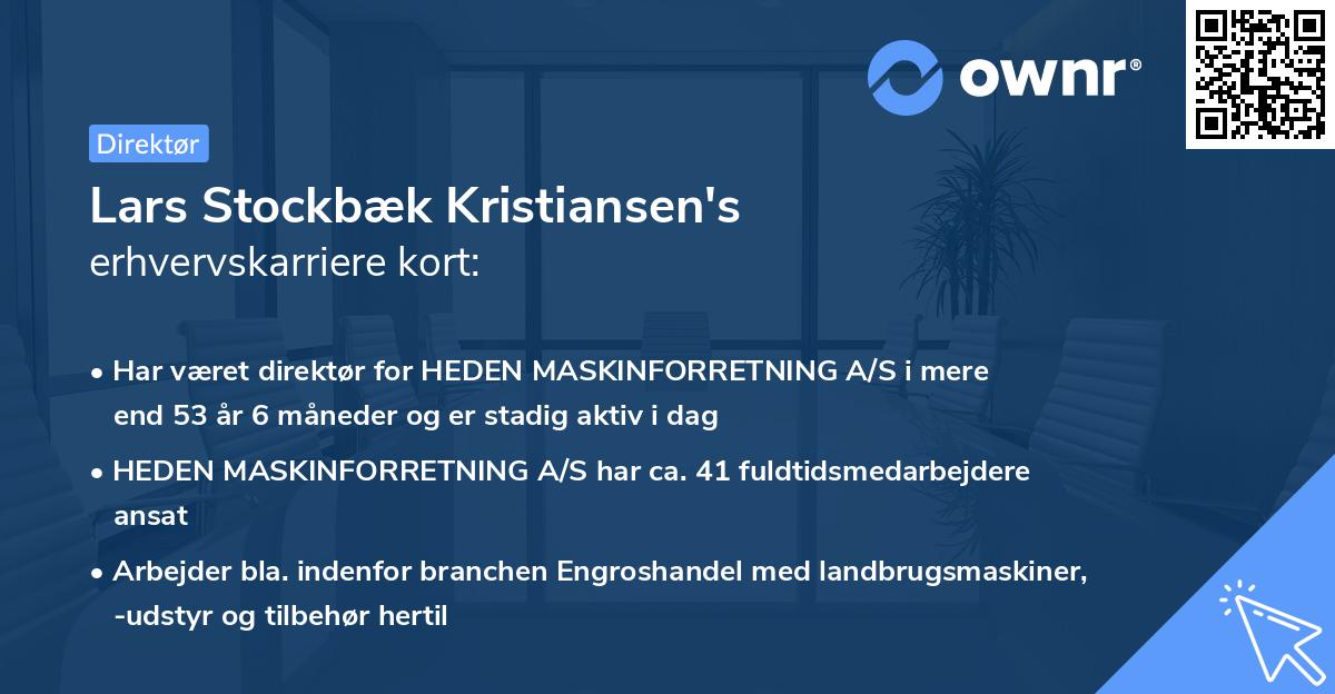 Lars Stockbæk Kristiansen's erhvervskarriere kort