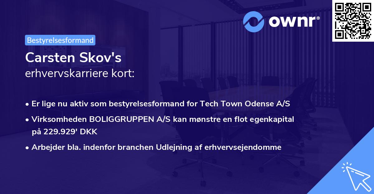 Carsten Skov's erhvervskarriere kort