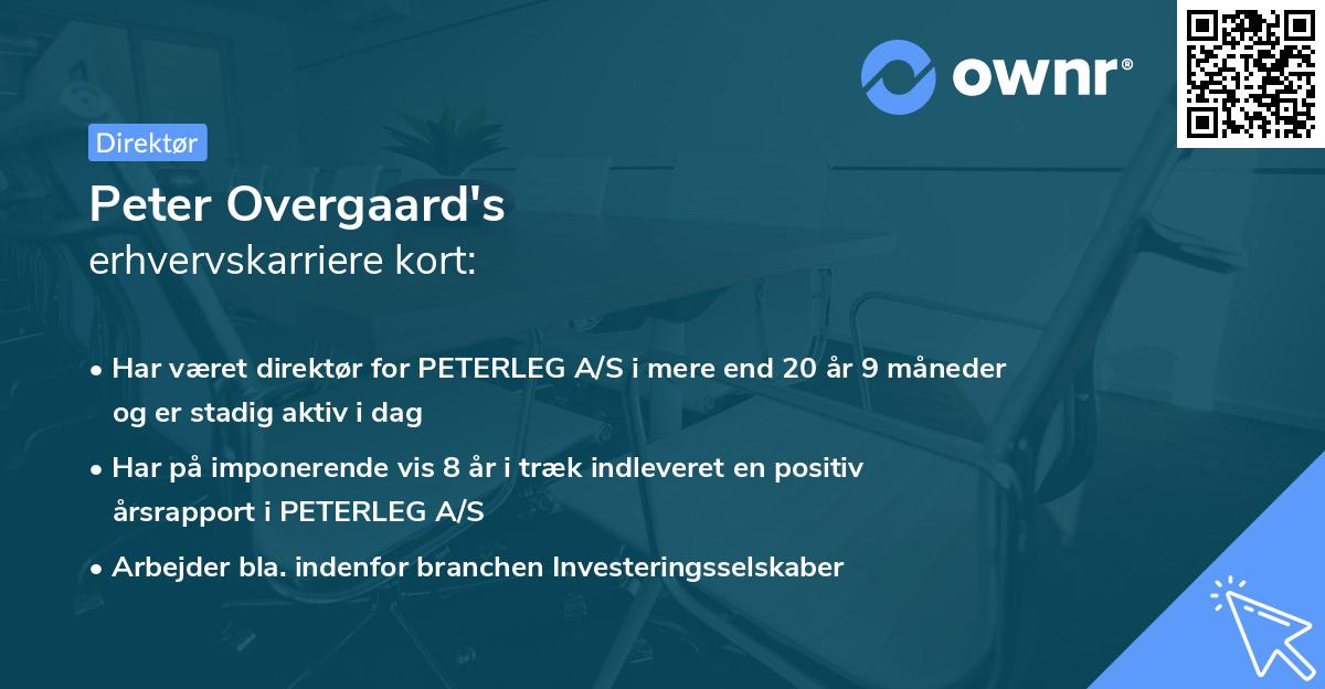 Peter Overgaard's erhvervskarriere kort