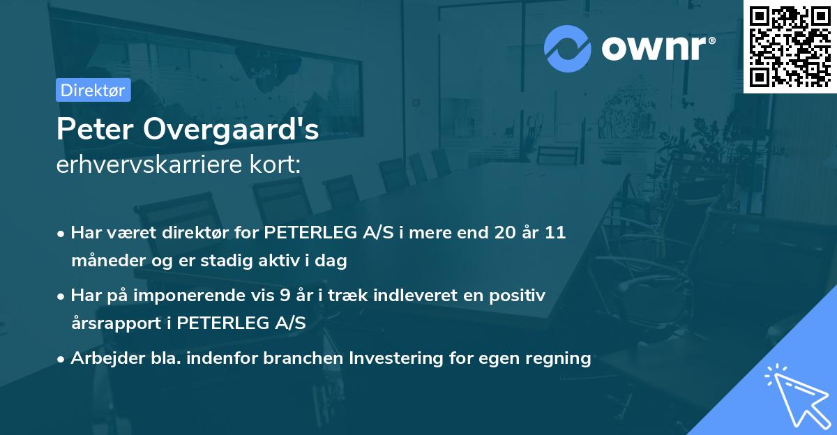 Peter Overgaard's erhvervskarriere kort