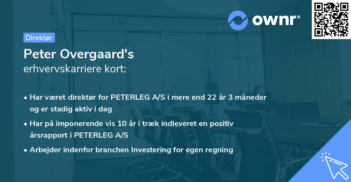 Peter Overgaard's erhvervskarriere kort