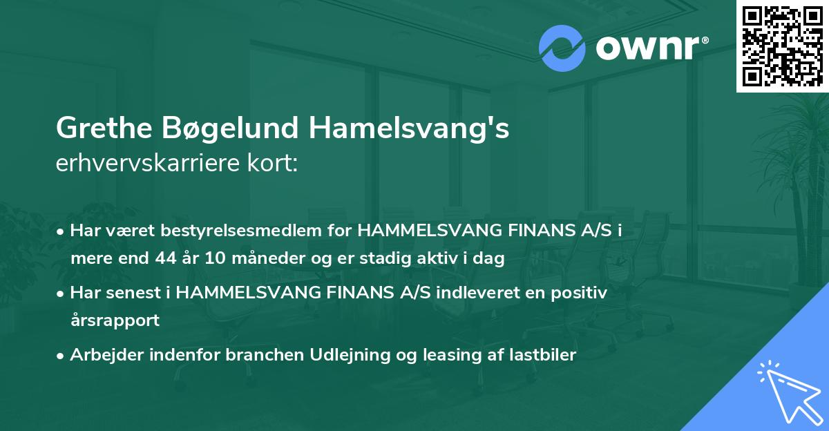 Grethe Bøgelund Hamelsvang's erhvervskarriere kort