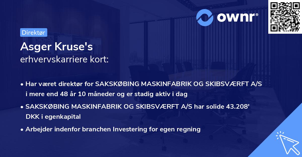 Asger Kruse's erhvervskarriere kort