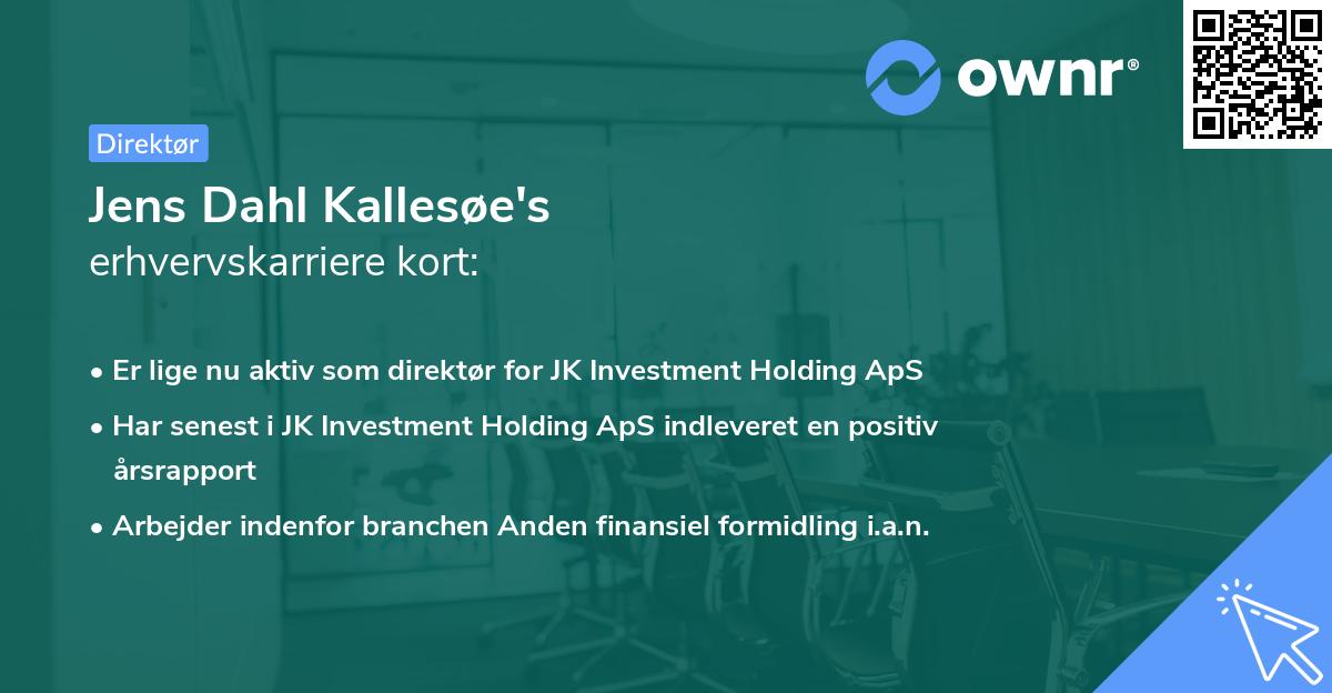 Jens Dahl Kallesøe's erhvervskarriere kort