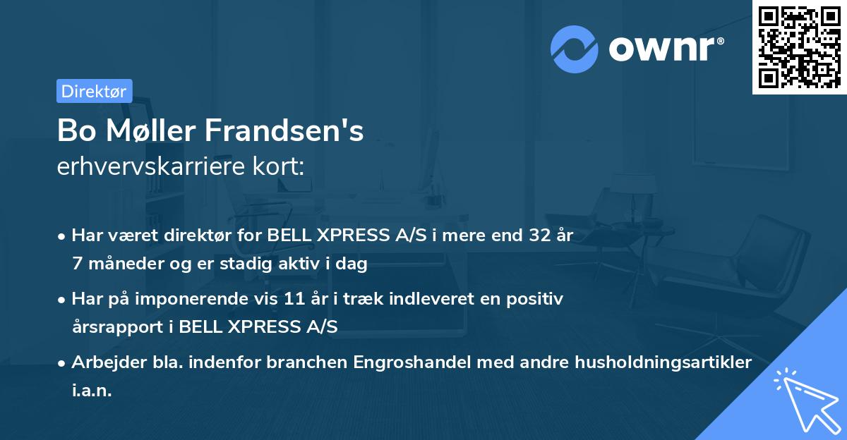 Bo Møller Frandsen's erhvervskarriere kort
