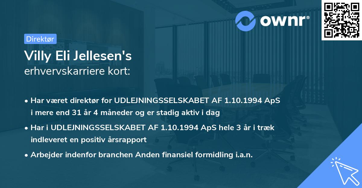Villy Eli Jellesen's erhvervskarriere kort