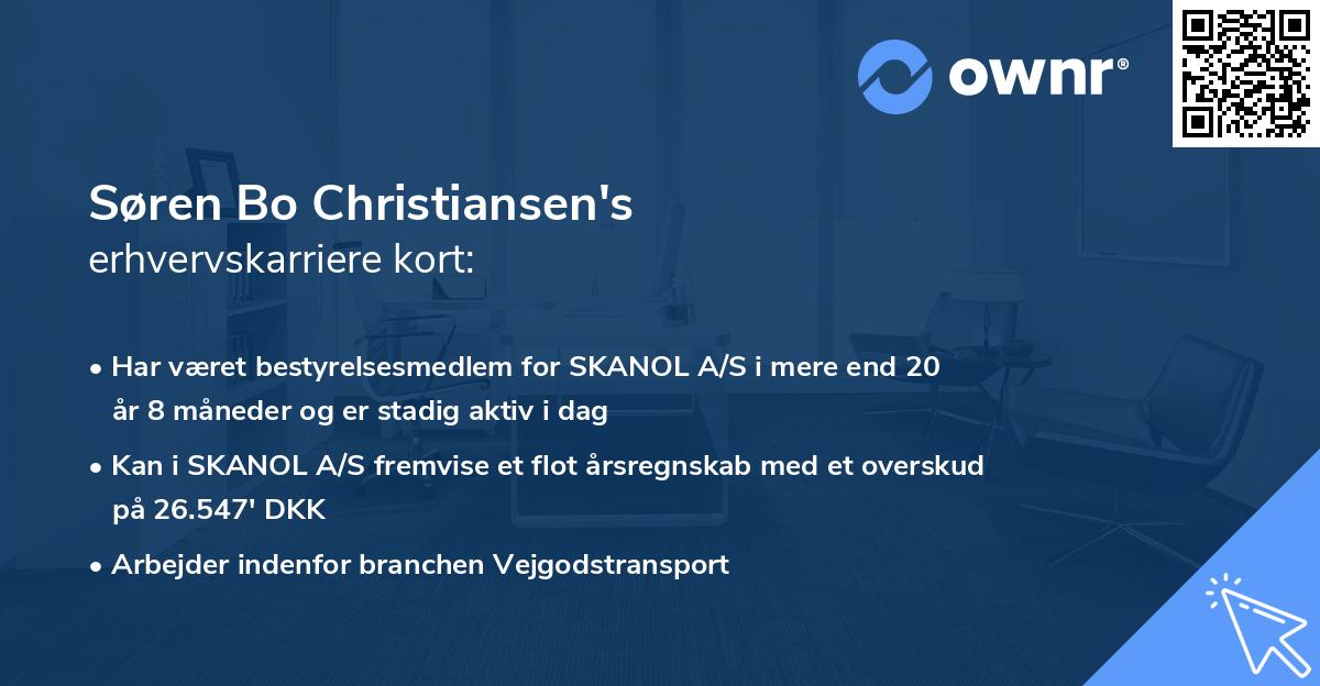 Søren Bo Christiansen's erhvervskarriere kort